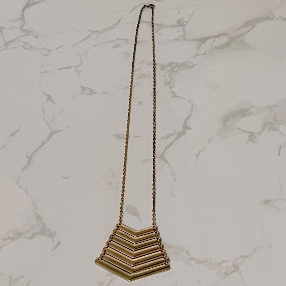 Chevron Pendant Gold Fashion Necklace